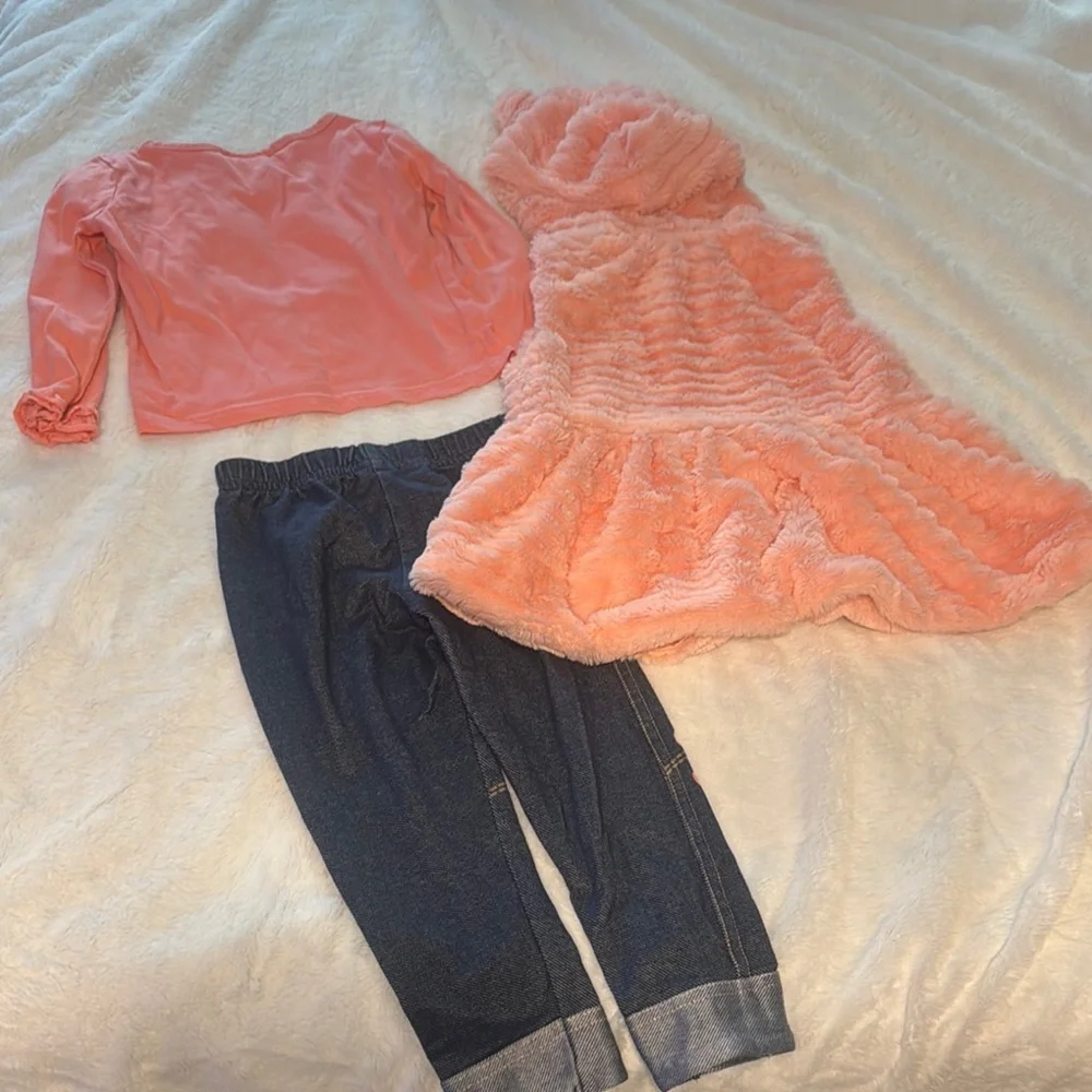 3T Little Lass Adorable Pink Bear Outfit Set - Picture 6 of 8